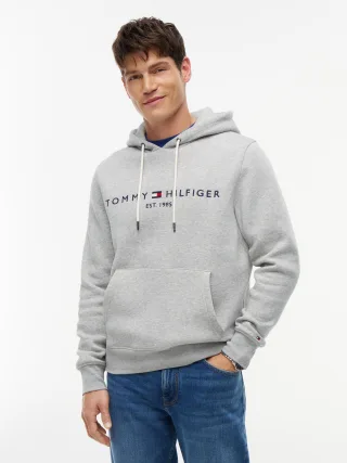 CORE TOMMY LOGO HOODY CLOUD HTR - Gr. - XXXL