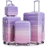 LVHOM Hartschalen-Trolley Handgepäck-Trolley&Koffer 2/4-St.14"/20"/24"/28", leise Rädern für Tour, Geschäftstrip, Familienurlaub, längere Erkundungen, Flughafentransfers