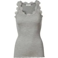 rosemunde Spitzentop Babette Silk Top mit Seide Vintage-Spitzenbesatz, mit Rundhalsausschnitt, hoher Seidenanteil