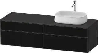 Duravit Zencha Konsolenwaschtischunterbau wandhängend Graphit & Schwarz Linienstruktur n/a & Superma ZE4824R63800000
