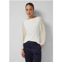 s.Oliver Langarmshirt T-Shirt Viskosemix-Shirt mit Plissee-Ärmeln