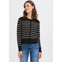 OXMO Strickjacke OXKeana Modischer Feinstrick-Cardigan mit Streifen