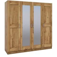 moebel-store24 Kleiderschrank Tomi 4S (Wildeiche-teilmassiv) zeitloses Design