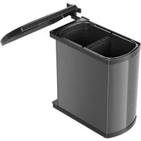 Hailo Mülleimer AS Duo 8/8 Einbau-Abfallsammler 16 Liter 3416071, schwenkbar, für Unterschrank ab 45 cm, Automatischer Deckel