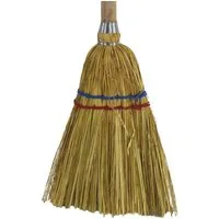 Linder Exclusiv GmbH Straßenbesen Besen mit Stiel aus Stroh und Holz für Kinder ca. 100 cm 2-Naht, (1-tlg), inkl. Aufhängung