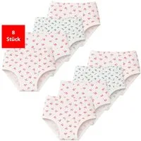 Fashionschmiede Taillenslip Damenslips aus 100% Baumwolle mit Stretch im 4er oder 8er Pack Blumen (Packung, 8-St., 8er-Pack) Hautfreundliche Baumwollslips mit Stretch und komfortablem Gummibund