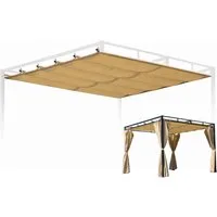 Quick Star Pavillon-Ersatzdach Ersatzdach Flachdachpergola Firenze 3x3 m, 180 g/m², 288 x 288 cm (1 Ersatzdach aus Polyester ohne Gestell), 6 aufgenähte Einschubtaschen für die Befestigung am Dachgestell