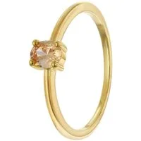 trendor Solitärring 21370-17, Damenring 333 Gold (8k) Ovaler Zirkonia Champagne