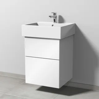 Sanipa 3way Waschtischunterbau zu Duravit Vero Air Waschtisch mit 2 Auszügen, Weiß-Glanz SF43178