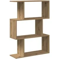 vidaXL Bücherregal Raumteiler-Bücherregal 3 Fächer Artisan-Eiche 70x24x97 cm, 1-tlg.