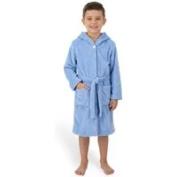 Gräfenstayn Kinderbademantel aus Fleece mit Kapuze & Knopf – Flauschiger Kinder-Bademantel, für Jungen & Mädchen, Größe 158-164