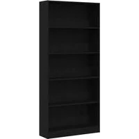 vidaXL Bücherregal Bücherregal Schwarz Eichen-Optik 80x24x176 cm Holzwerkstoff, 1-tlg.