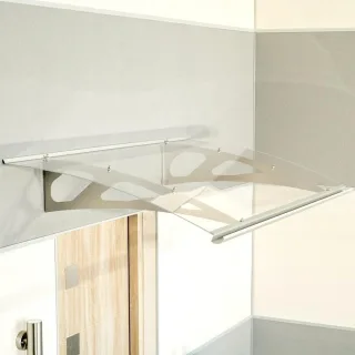 Vordach Hannover, Pultvordach, Edelstahl, Glas, Anthrazit, mit integrierter Regenrinne, individuell konfigurierbar