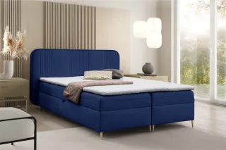 Boxspringbett Schlafzimmerbett ALIZE 180x200cm Stoff Fresh Blau