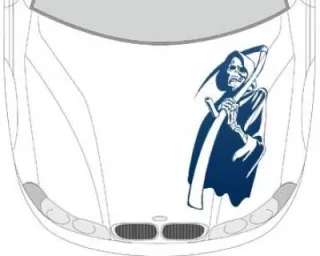 Autoaufkleber für die Motorhaube "Sensemann"