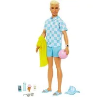 Barbie Anziehpuppe Blonde Ken-Puppe mit Badehose und Strand-Accessoires