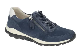 Gabor 86.968.26 ROLLINGSOFT Damen Schn?r-Halbschuhe jeans/wei? bequem leicht ...