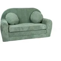 FORTISLINE Kindersofa Kindersofa Rosalia Ausklappbares Sofa aus Cord mit Verlängerung