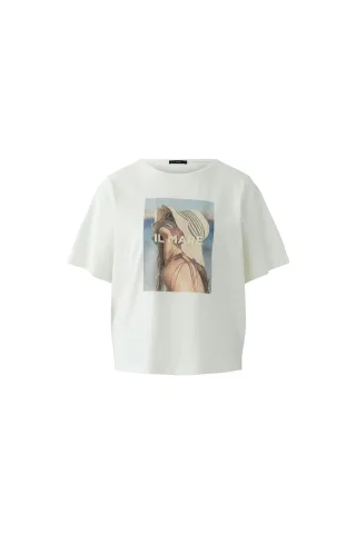 Oui - T-Shirt cloud dancer - Gr. - 44