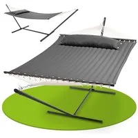 Juskys Hängematte Cata, für 2 Personen, mit Gestell, Spreizstab und Kissen, Indoor & Outdoor