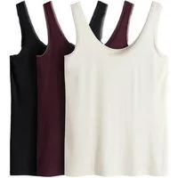 The Set Set: Tanktop The Set Trägertops mit Meshbesatz, 3er-Pack (3-tlg)