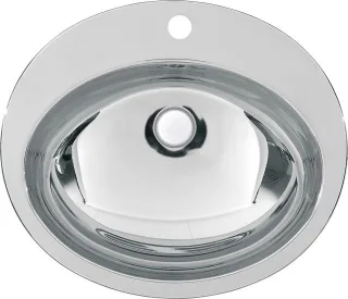 KWC Aquarotter Ovalbecken, RONDO, Edelstahl, 531x159x456 mm, Überlauf, Hahnloch, hgl, 2000056717 2000056717