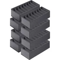 Sekey Aufbewahrungsbox Aufbewahrungsbox Set aus Vliesstoff – faltbarer Schubladen, 8 St, 19 × 40 × 11 cm, Organizer für Schrank und Kleiderschrank