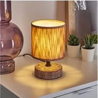 hofstein Tischleuchte Retro Wohn Schlaf Zimmer Beleuchtung Nacht Tisch Lampen Stoff Lese