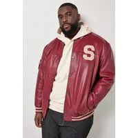 STHUGE Lederjacke Leder-Collegejacke echtes Leder Blouson