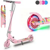 FOXSPORT Cityroller Kick Scooter Faltbarer Kinderoller, 1 km/h, (Set, mit Schutzblechen), klappbar&höhenverstellbar Scooter 4.7 Zoll Räder Maximale 50 kg