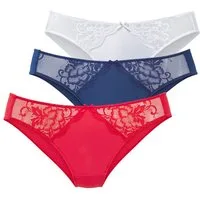 petite fleur by Lascana Slip (Packung, 3 Stück) mit floraler Spitze und weichem Microtouch