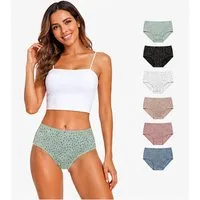 EloModa Taillenslip Damen Slips 6er Pack Baumwolle – bequem & atmungsaktiv (6-St) atmungsaktiv, hautfreundlich, elastisch, formbeständig