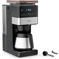 Krups Filterkaffeemaschine KT8428 Grind Aroma XL, 1,25l Kaffeekanne, Permanentfilter, Papierfilter 1x4, Kegelmahlwerk, digitales Bedienfeld, 1,25 l, 4h warm dank Isolierkanne