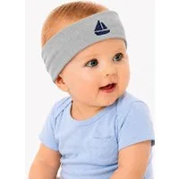 La Bortini Stirnband Baby Kopfband Ohrenschutz in blau weiß grün grau elastisch, weich, für Jungen, 34 bis 55cm Kopfumfang