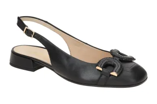 Gabor 62.243.57 RHODOS Damenschuhe Sling Pumps Schwarz Gold Absatz 2cm