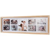 Kobolo Bilderrahmen Collage Bilderhalter Fotorahmen Rahmen EVA Holz beige weiß, für 9 Bilder (1 Stück)