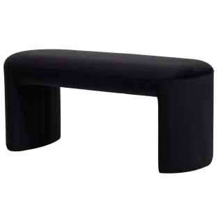 Nordlys Sitzbank, Schwarz, Textil, 90x41x35 cm, Esszimmer, Bänke, Sitzbänke