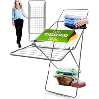 STAHLMANN COMMERCE GmbH Wäscheständer Comfort 18 [18 m Trockenfläche], Klappbar, Made in EU, Silber, 18 m Trockenfläche · Klappbar · Made in EU