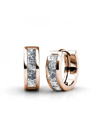 Quadratische Ohrringe - Rose Gold und Kristall