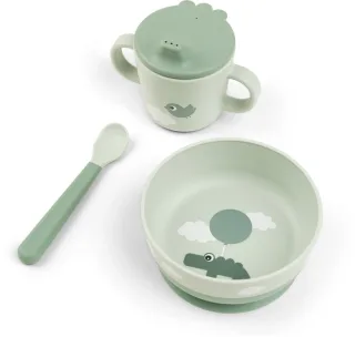 Done by Deer Foodie First Meal Set Happy Clouds Green