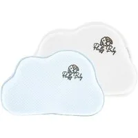 COFI 1453 Babykissen Ergonomisches Babykissen gegen Plattkopf – Memory Schaum & 2 Bezüge, Ergonomische Mulde, Memory-Schaum, Wolken-Design, inkl. 2 Bezüge