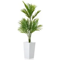 Kunstbaum im weißen Topf für Wohnzimmer, Büro, Eingangsbereich Kelchblume, GarveeMore, Höhe 137 cm, realistisch, pflegeleicht