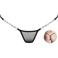 Lucky Cheeks Ministring Transparent Black V-String LC266TBV
