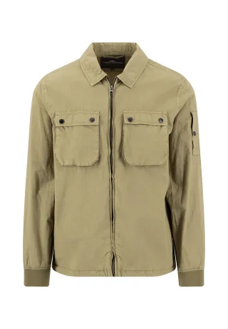 FYNCH-HATTON - Garmentdye Overshirt dark khaki - Gr. - XXL