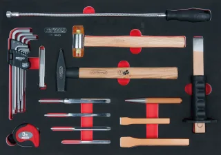 KS Tools SCS Hammer- und WInkelstiftschlüssel-Satz, 23-tlg in 1-1 Systemeinlage - 711.0023