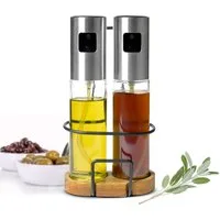 Sendez Essigspender Öl- & Essigsprüher Set aus Edelstahl & Glas, 100 ml mit Halterung, (1-tlg)