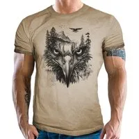 LOBO NEGRO® T-Shirt Wildlife - Free Eagle used Look