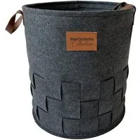 HTI-Living Wäschekorb Wäschekorb 55 Liter Briena Filz Dunkelgrau (Stück, 1 St., 1 Wäschekorb mit Henkel), Wäschesammler