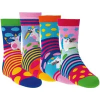 Wowerat Freizeitsocken 3 Paar Kindersocken Gute Laune Einhorn weiche Baumwolle handgekettelt (3 Paar)