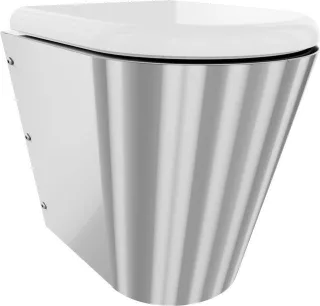 KWC Aquarotter T-WC, CAMPUS, Edelstahl, wandhängend, 360x456x500 mm, S. bodenlang, Sitz weiß, 360000 3600000657
